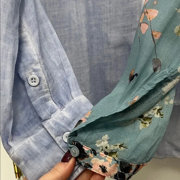 Cloth & Stone V Neck Hidden Button Up Lightweight Long Sleeve Bundle - Sz Small - Picture 6 of 15